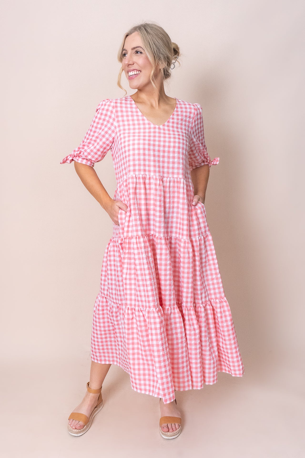 Romy Midi Dress in Pink