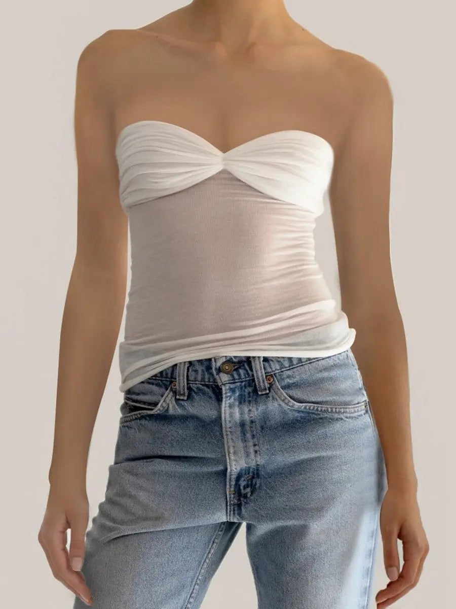 Summer Perspective Cotton Tube Top