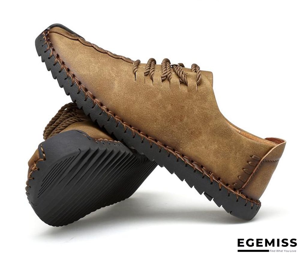 Men's Comfortable Casual Loafers Shoes Split Leather Flats Moccasins Shoes | EGEMISS
