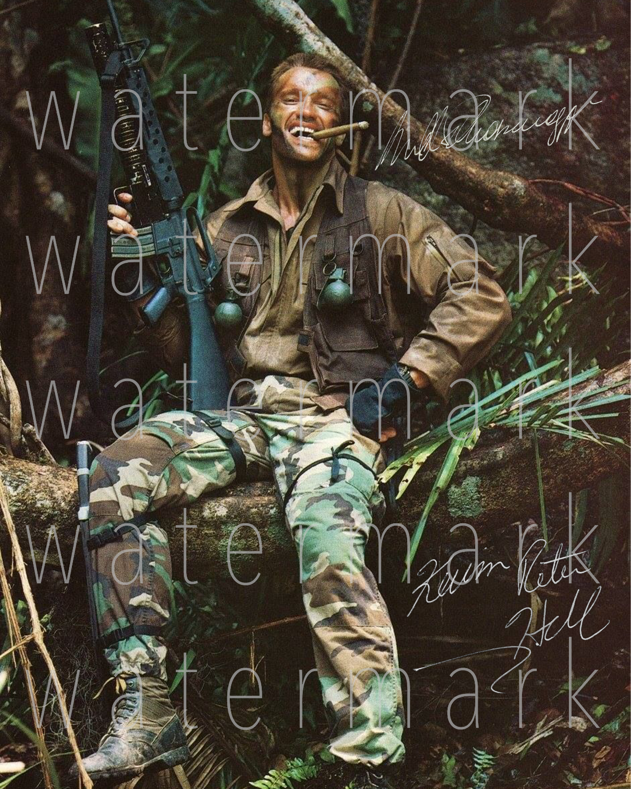 Predator Schwarzenegger signed 8x10 inch Photo Poster painting picture poster autograph RP