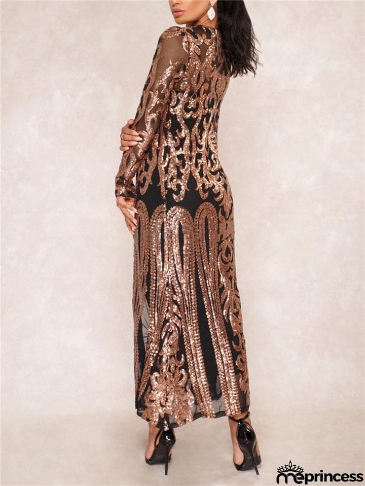 Vintage Style Sequined Gatsby Robe Dress