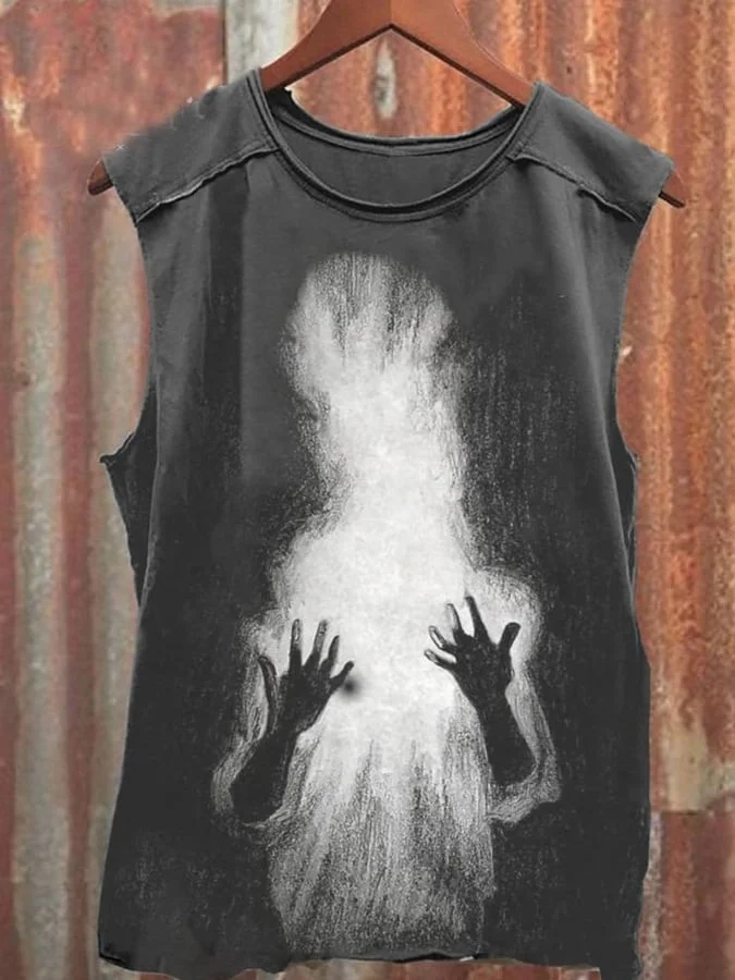 The Ghost Looks At His Hands Graphic Tank Top