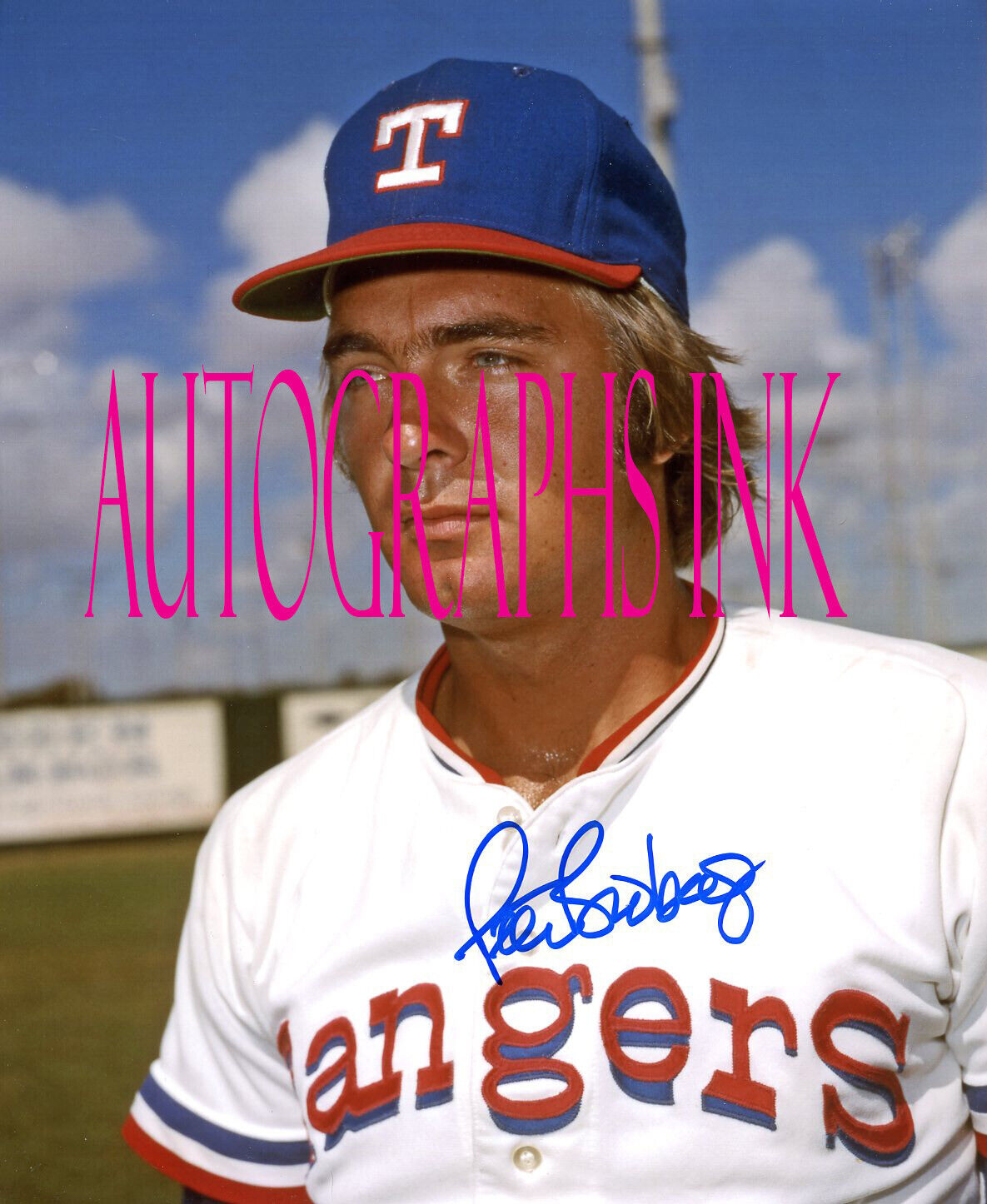 Pete Broberg autographed 8x10 Texas Rangers #1 Topps Vault