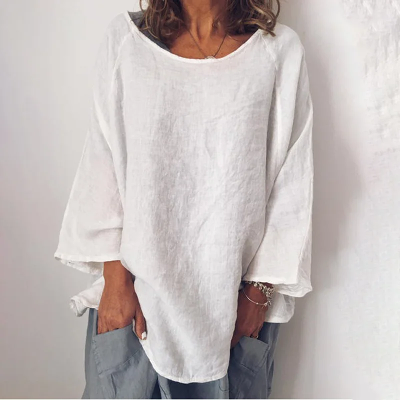 Loose Crew Neck Solid T-Shirt