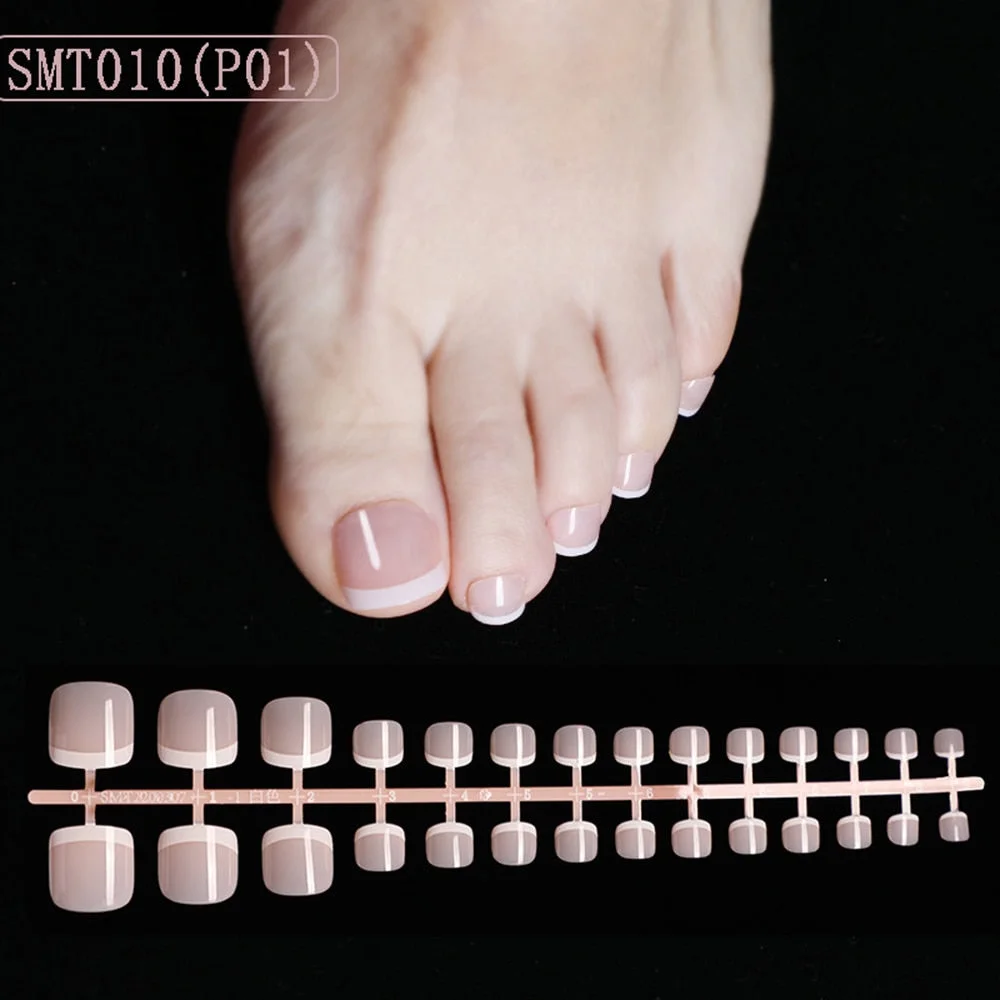 1set/24pcs French Fake Nails Matte /UV False Nail Detachable tips Nail Extension Manicure Art Press On Fake False Nails Beauty-Nail Inspo