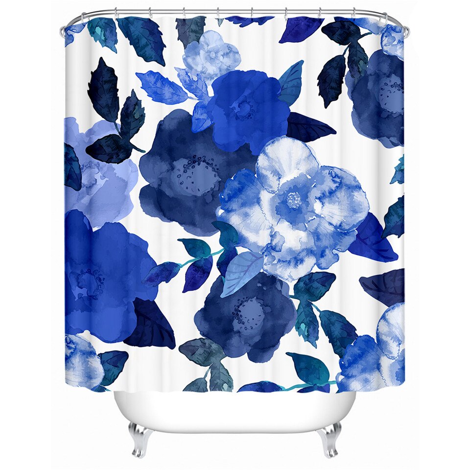 

Flowers Leaves - Print Shower Curtain, 180*180cm, 501 Original