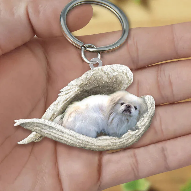 VigorDaily Sleeping Angel Acrylic Keychain Pekingese