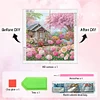 >SALE<5D DIY Partial Special Shaped Drill Diamond Painting Village Landscape 40x40cm
