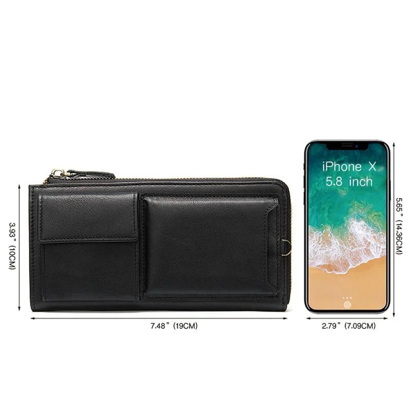 Casual Style Card Slot Currency Pocket Magnetic Closure Soft Leather Wallet