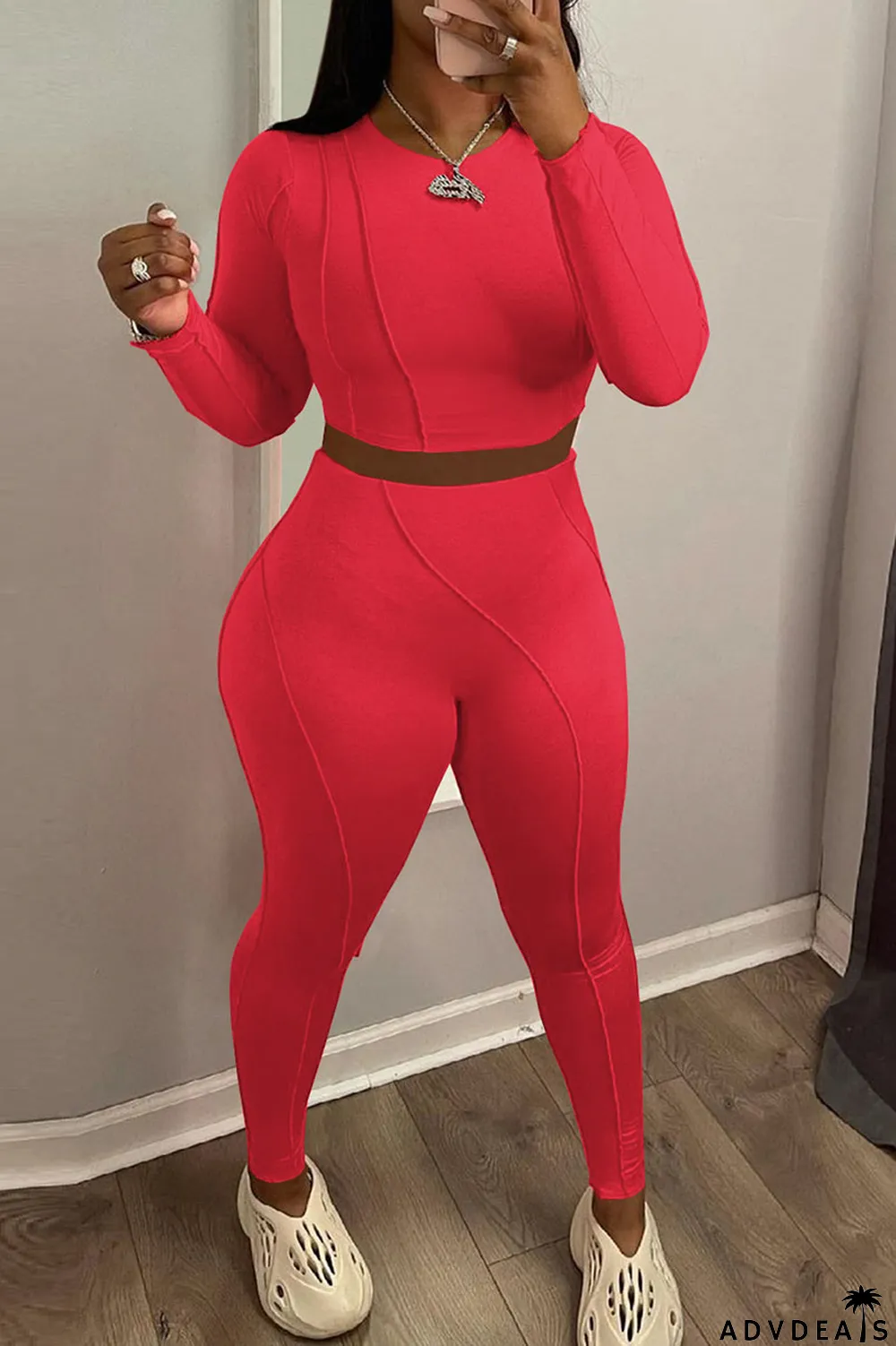 Black Casual Solid Hollowed Out Split Joint Frenulum O Neck Long Sleeve Two Pieces