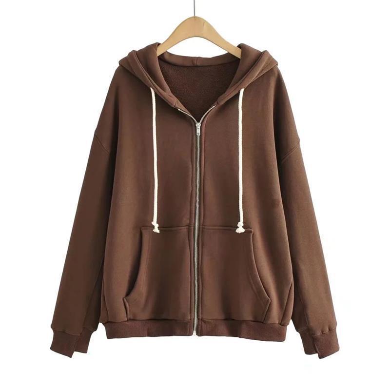 OLCooL 2024 Fall Fashion Simple Baggy Zip Up Hoodie olcool