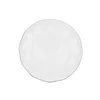 10 Pack | 6" White Hard Plastic Dessert Plates with Gold Ruffled Rim, Heavy Duty Disposable Salad Appetizer Dinnerware