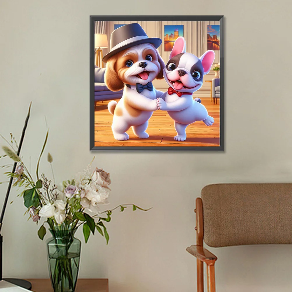 Full Round Diamond Painting 30*30cm - Puppy Buddy