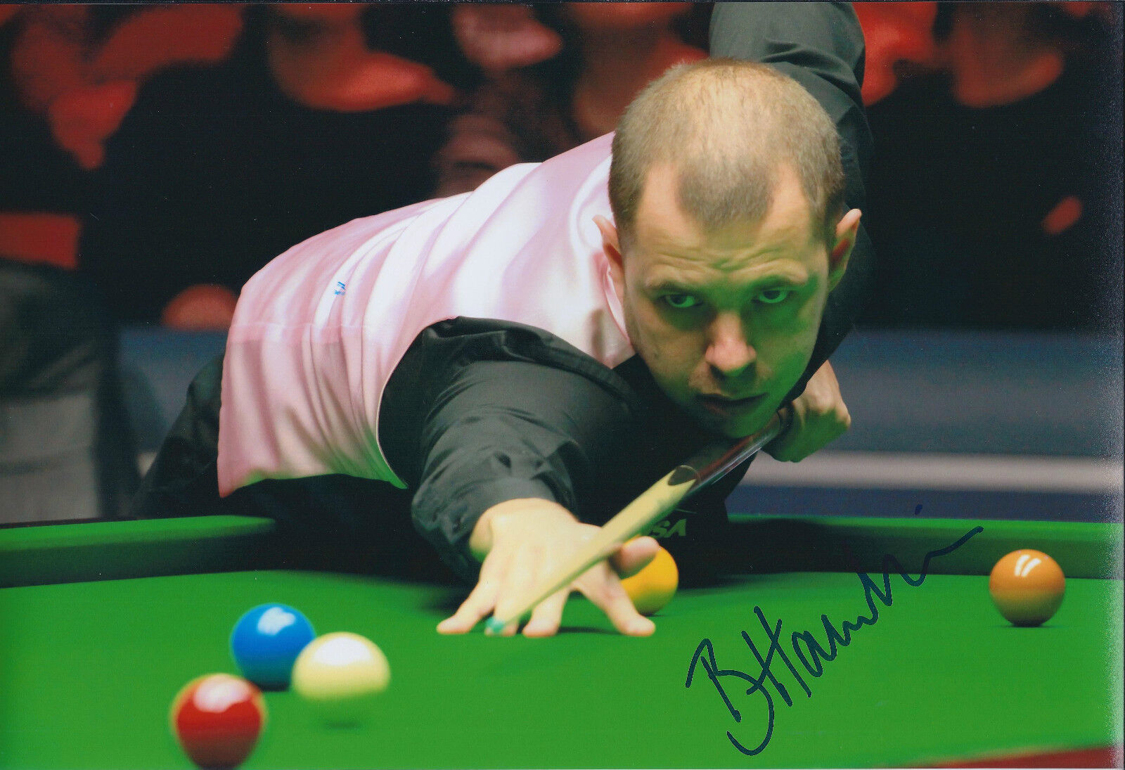 Barry HAWKINS SIGNED Autograph 12x8 Photo Poster painting AFTAL COA World SNOOKER Sheffield 2014