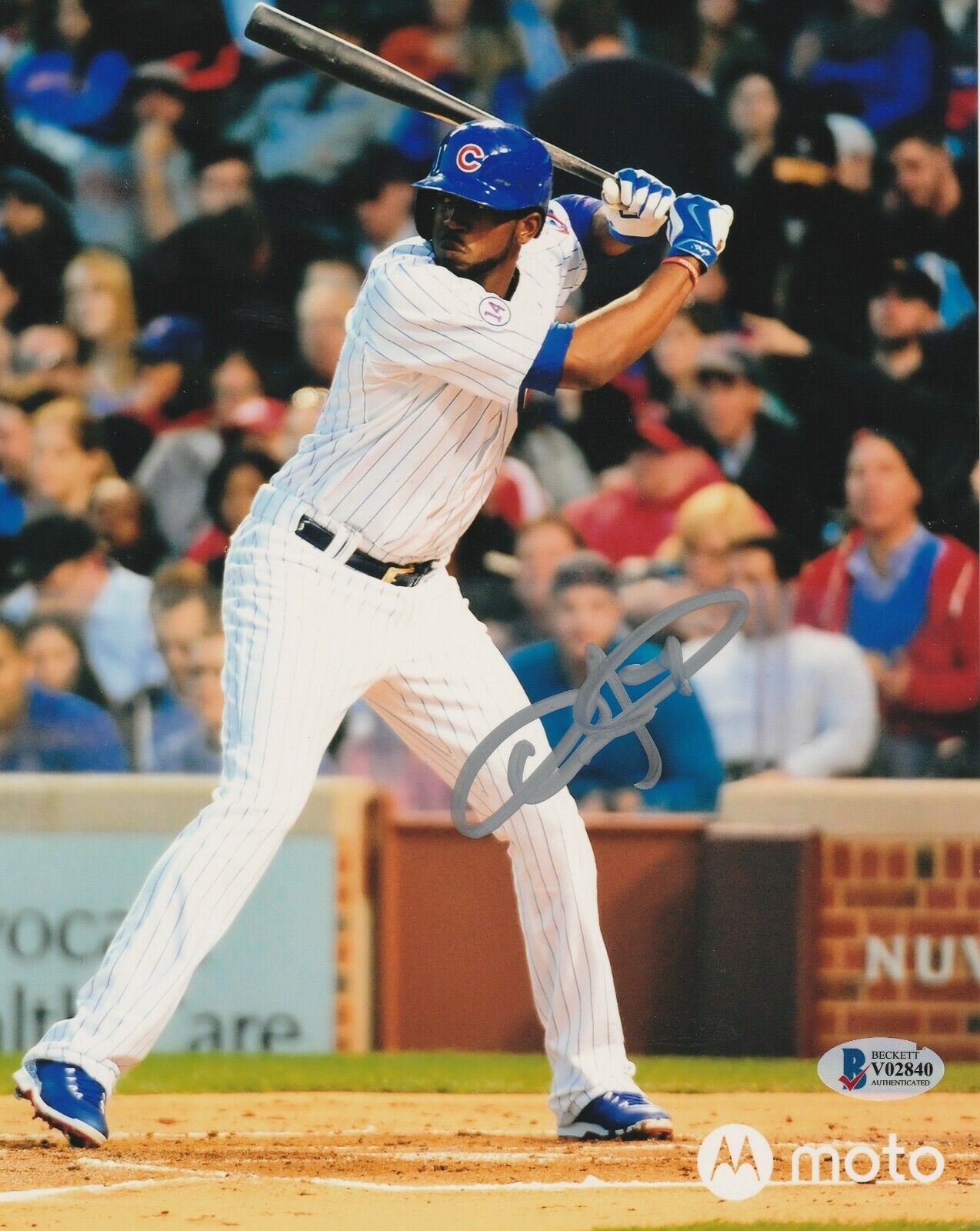 DEXTER FOWLER Signed Chicago CUBS 8x10 Photo Poster painting with Beckett COA