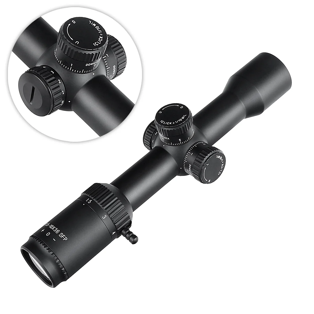 ohhunt® 1.5-10X36 IR 30MM SFP Red Illuminator Long Eye Relief Scope