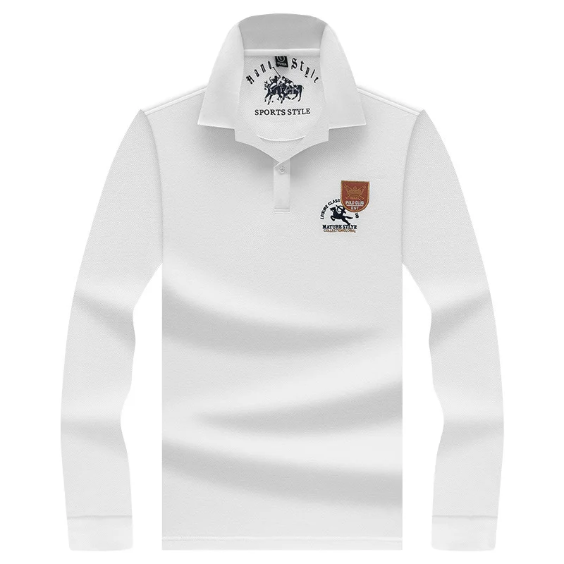Autumn new embroidered long sleeved men's polo shirt
