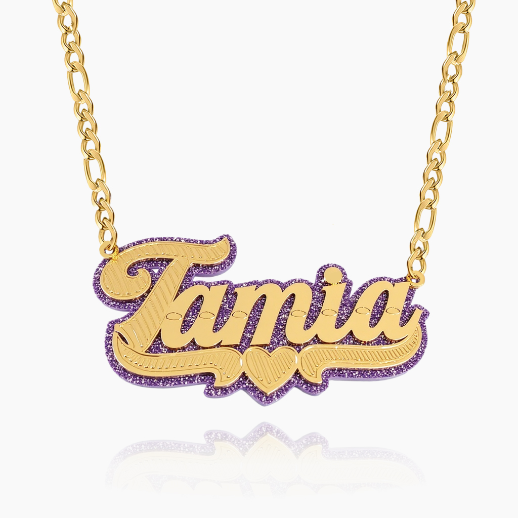 DIY Purple Acrylic Name Necklace