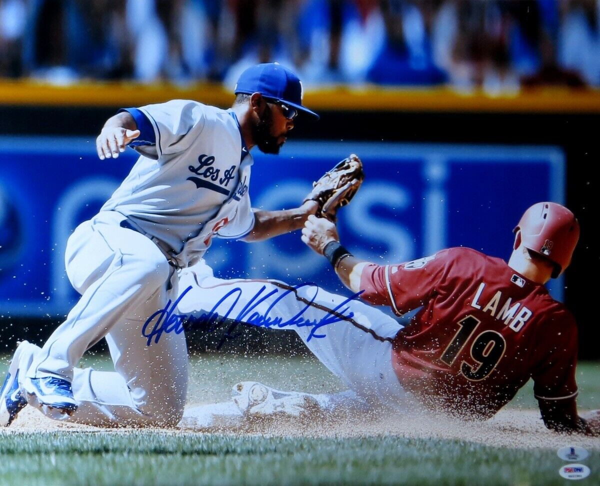 Howie Kendrick Autographed 16X20 Photo Poster painting Dodgers Tag at Second Beckett B10980