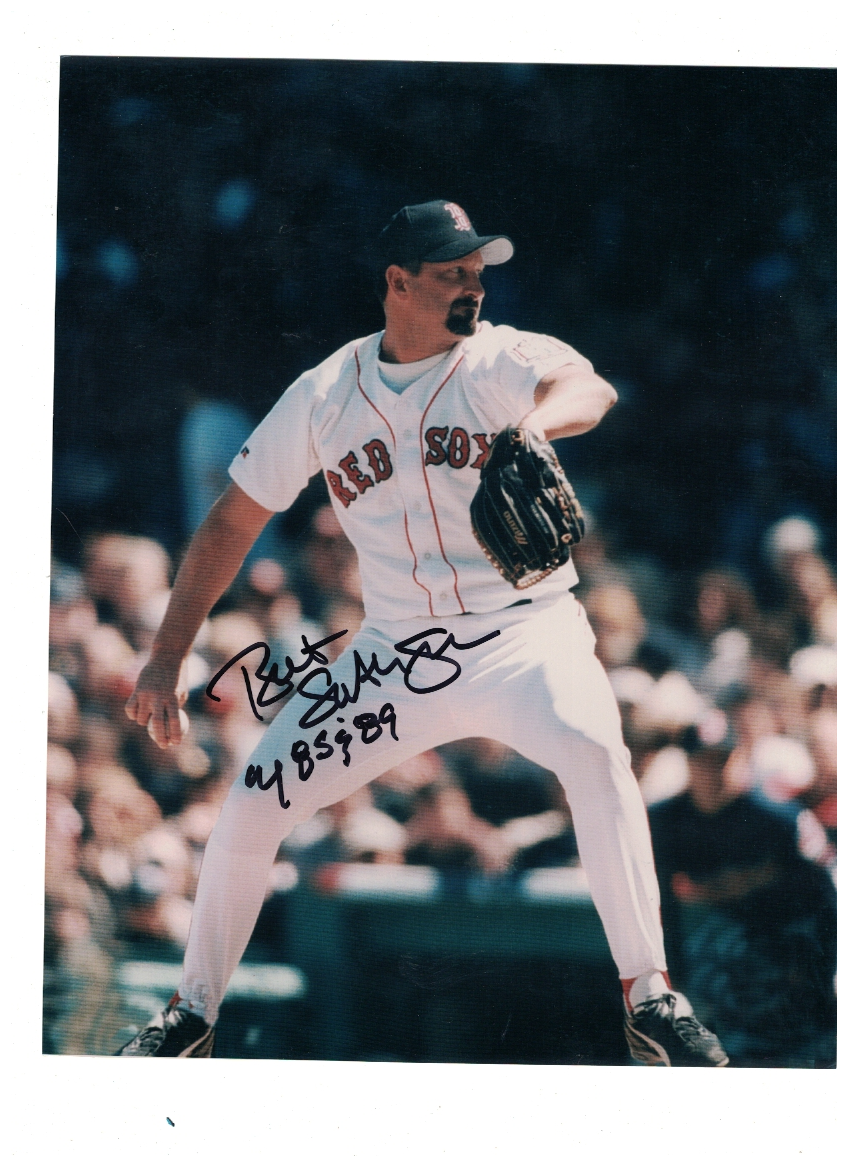 Bret Saberhagen Inscribed Boston Red Sox Signed 8x10 Photo Poster painting W/Our COA