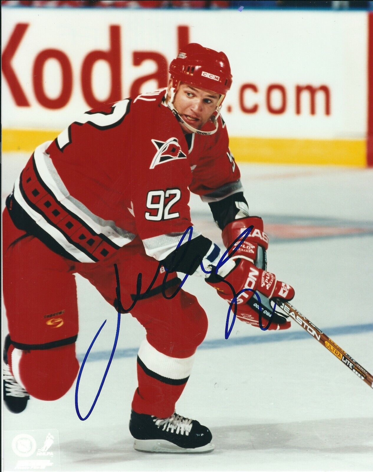 Signed 8x10 JEFF O'NEILL Carolina Hurricanes Autographed Photo Poster painting - COA