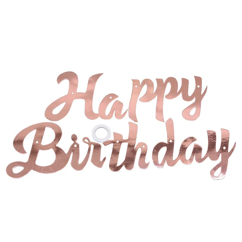 Rose Gold 21st Birthday Party Decoration Happy Birthday Balloons Banner Popcorn Boxes Garland for 21 Years Old Party Supplies