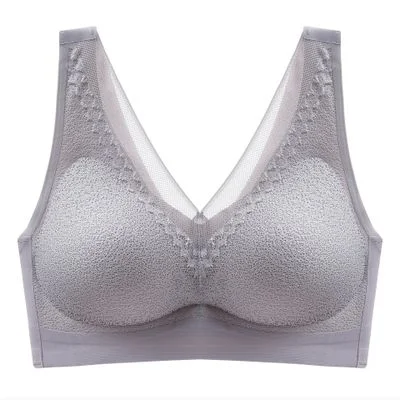 Jerrinut Plus Size Bras For Women Seamless Bra With Gathers Pad Comfortable Bralette Push Up Brassiere Bra Vest Wireless BH