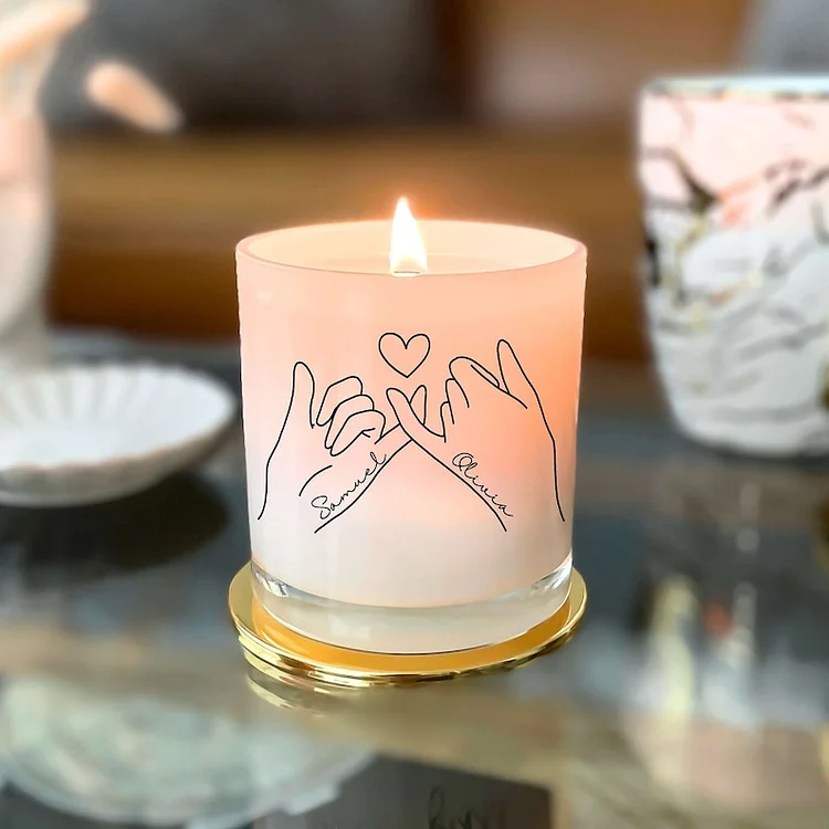 Custom Candle Engagement Wedding Anniversary Valentines Day Gift For Him Her