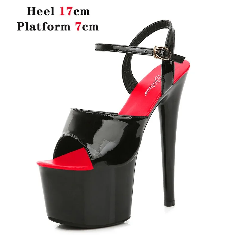 Qengg Mixed Color Shoes Stripper Heels Women Sandals Sexy Shoes Party Club Sandals 17 CM Platform High-heeled Wedding Shoes Pole Dance