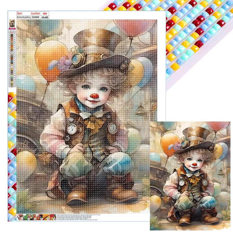 Clown 45*60CM (Canvas) Full Square Drill Diamond Painting gbfke