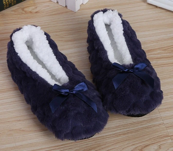 Mntrerm New Cute 2022 Indoor Home Slippers Warm Soft Plush Slippers Non-slip Indoor Fur Slippers Solid Color Cute Women Shoes