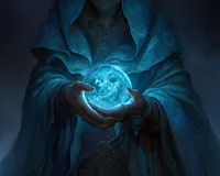 Sorceress with Glowing Orb - Diamond Painting