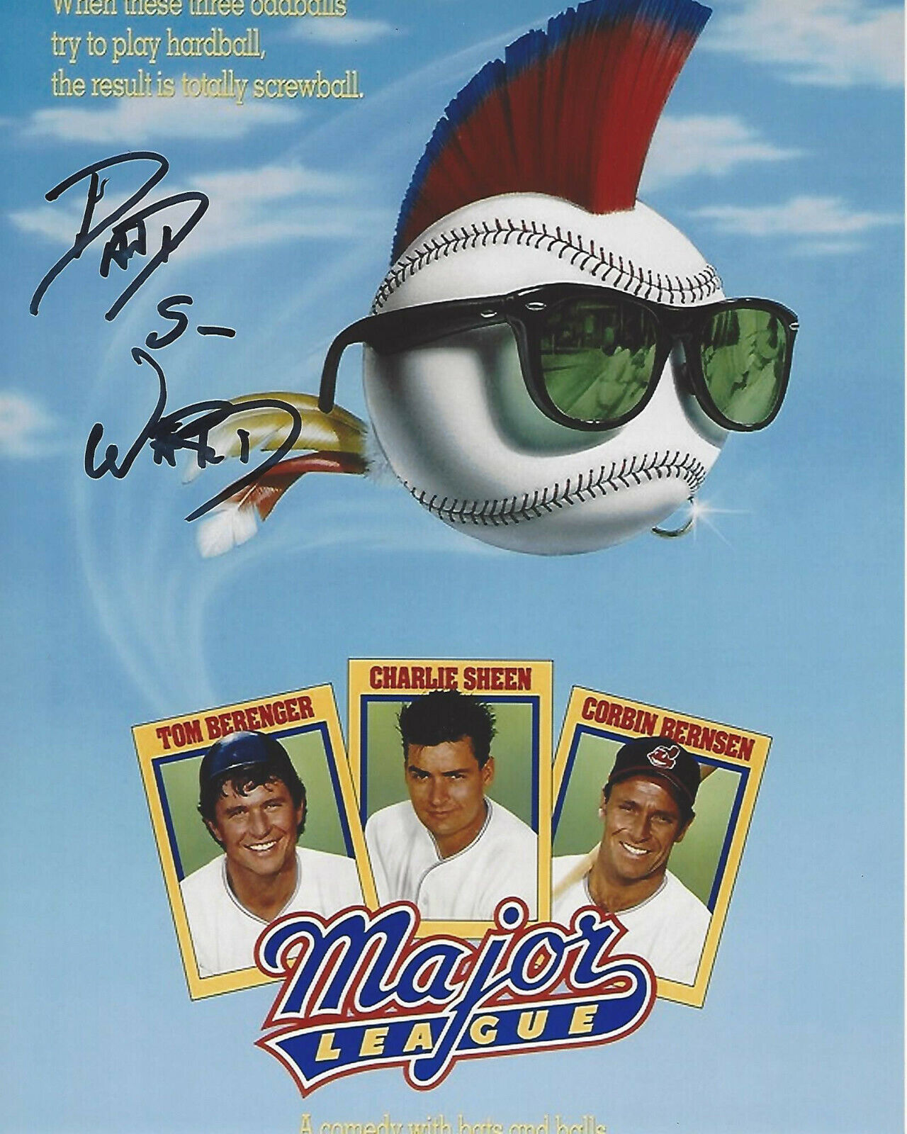 DIRECTOR DAVID S. WARD SIGNED AUTHENTIC 'MAJOR LEAGUE' 8x10 MOVIE Photo Poster painting 4 w/COA