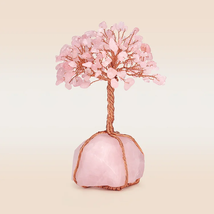 Original Quartz Base Rose Quartz Tree