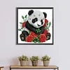 Panda avec rose-peinture diamant en forme spéciale-30 * 30cm