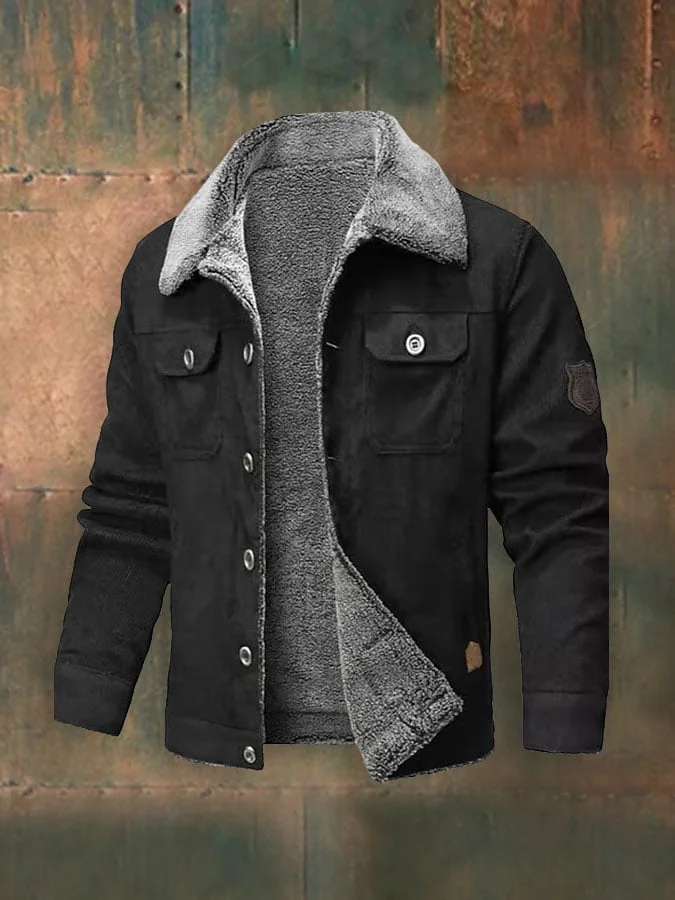 Men's Vintage Western Winter Fleece Jacket