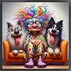 Two Dogs And Granny-11CT Stamped Cross Stitch 40*40cm