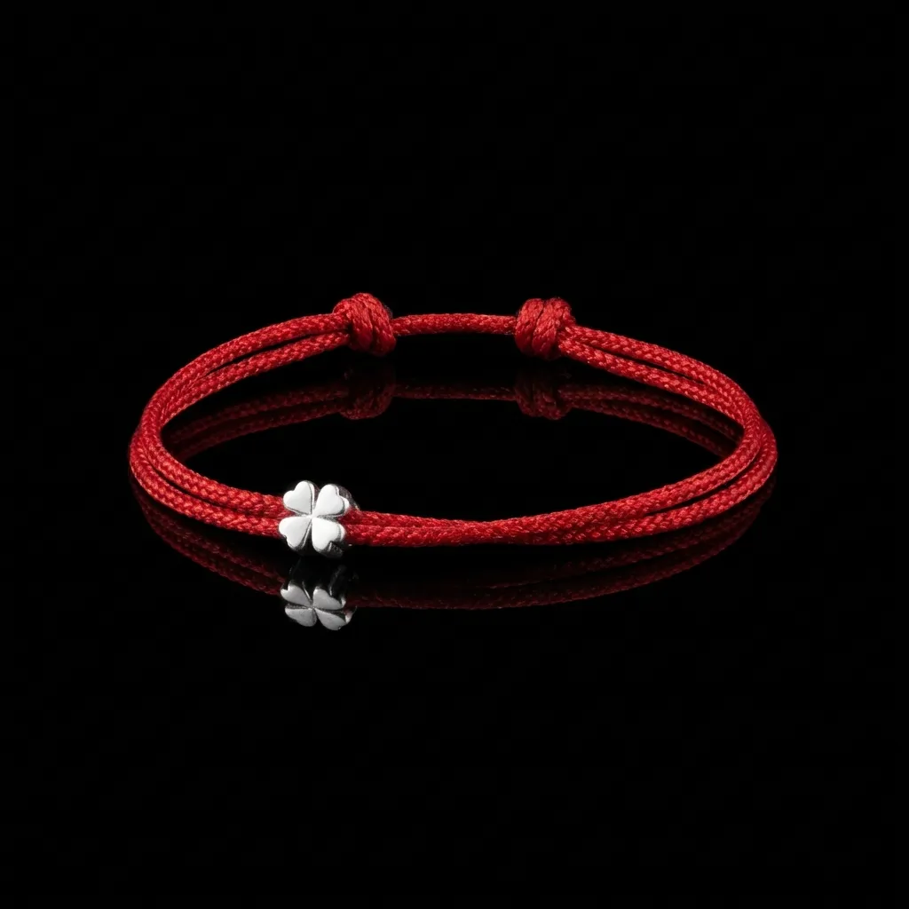 The Serendipity Clover Red String Bracelet