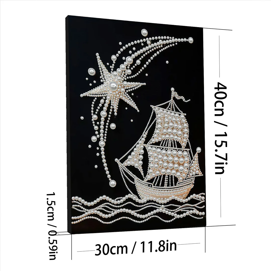Sailboat - DIY Pearl Diamond Art Kit With Frame 30*40cm