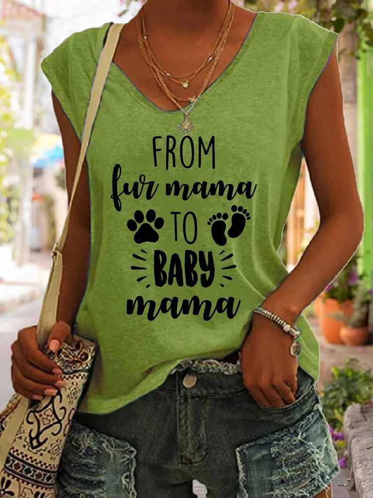 Women's From Fur Mama To Baby Mama Print T-Shirt