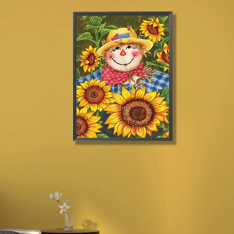 Sunflower Butterfly - Full Square(Partial AB Drill) - Diamond  Painting(45*75cm)