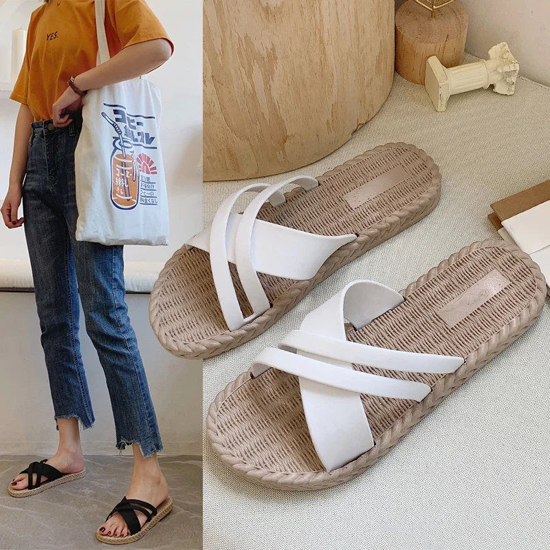 Cool travel beach one-word sandals ladies slippers