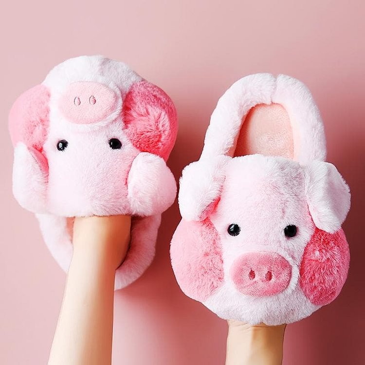 Super Cute Pig Fluffy Slippers SP15312