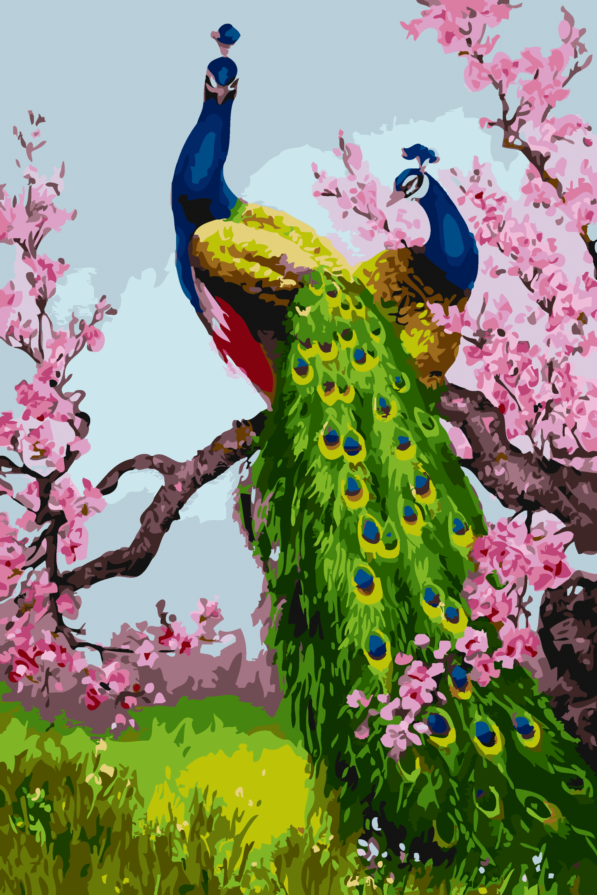 

Royal Peacocks – Paint By Numbers - 40*50CM, 501 Original