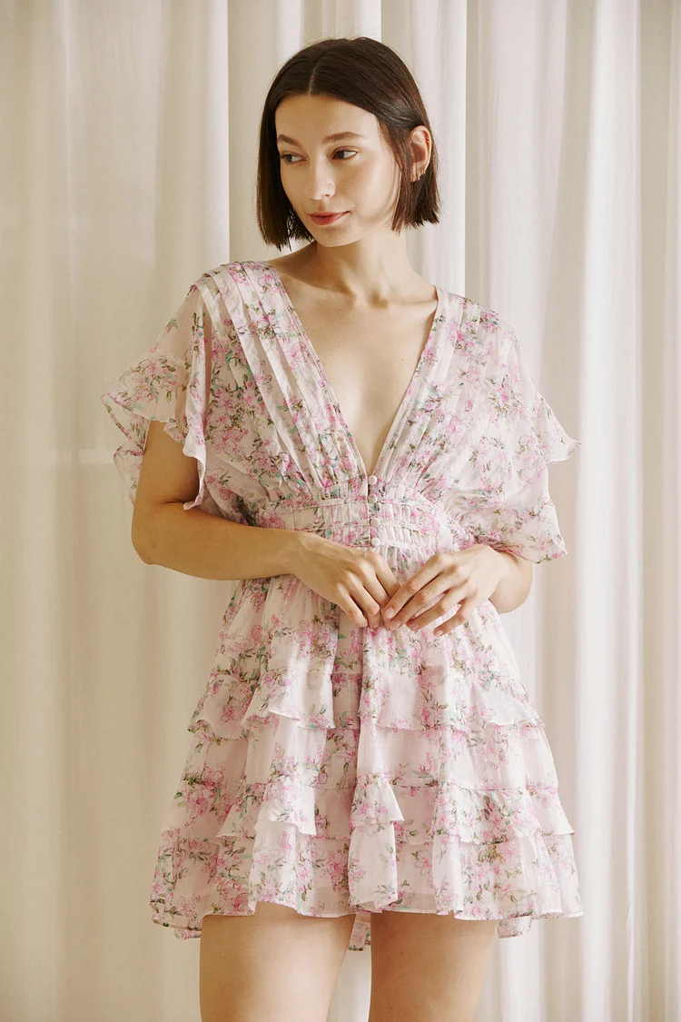 Reese Cherry Blossom Crisscross Back Dress