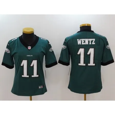 Women's Philadelphia Eagles #11 Carson Wentz Green Vapor Untouchable Player Limited Jersey