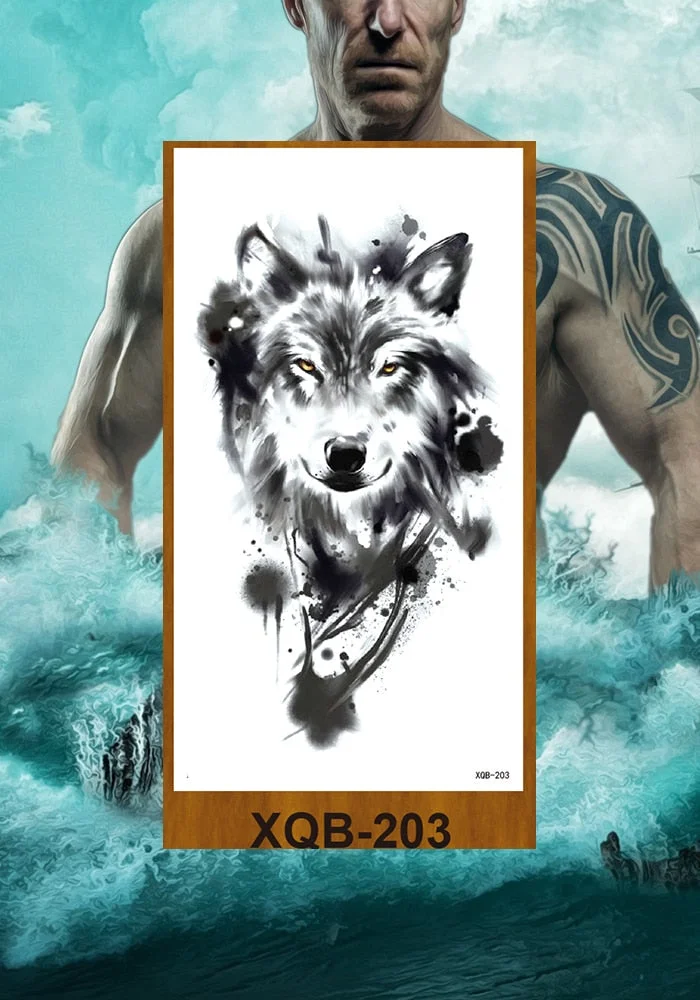 Waterproof Temporary Tattoo Sticker Hipster Tattoo Man Woman Tattoo Body Tattoo Art Tatuajes Big Tiger Lion Wolf Rose Arm Tatto