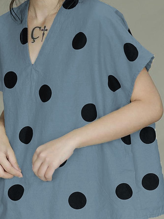 Vintage Polka Dots Shift Shirts & Tops
