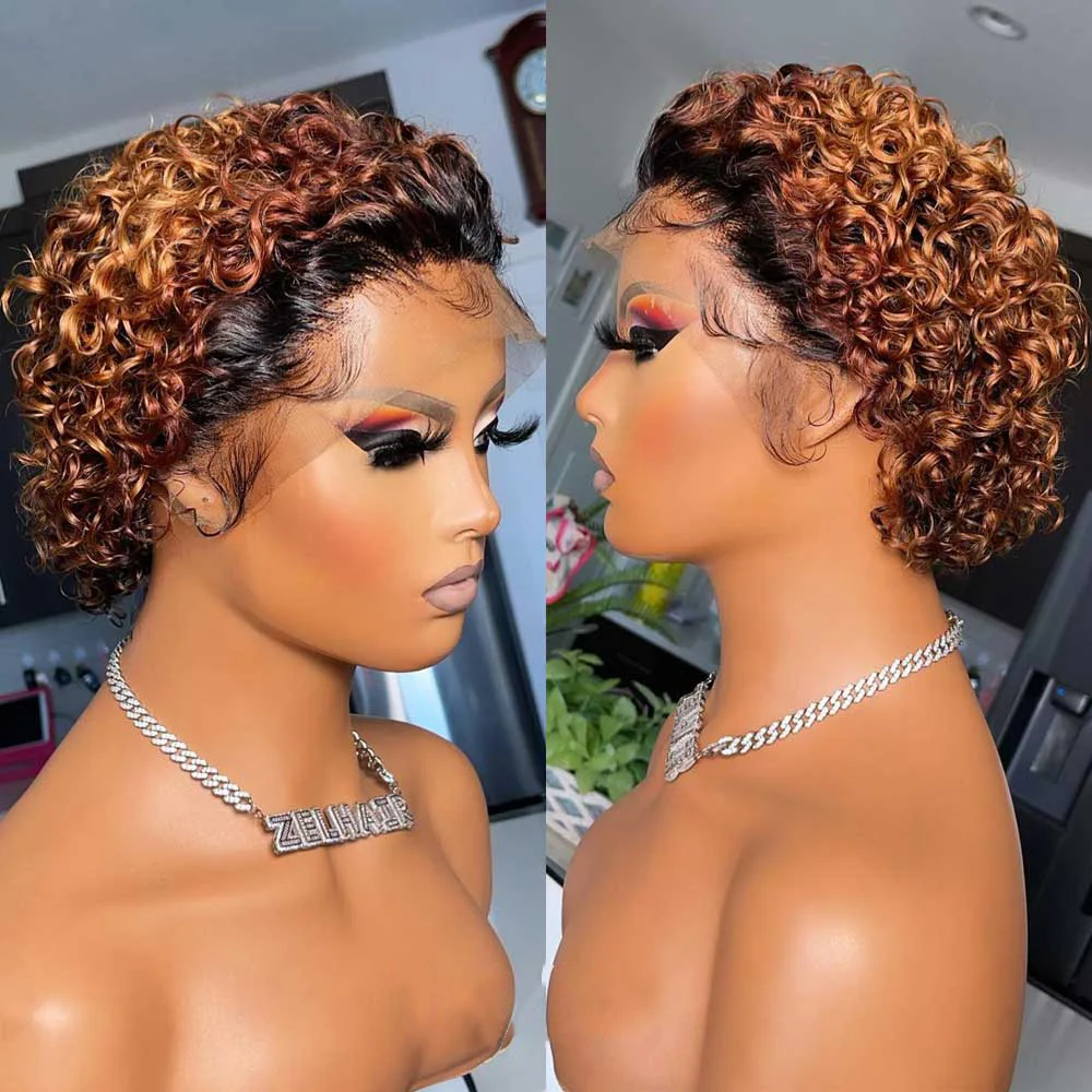 Lace Curly Front Lace Short Wig ELCNEPAL
