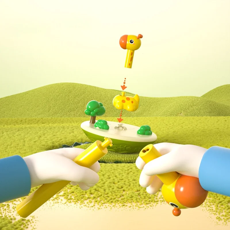 Montessori Kids Stacking Layers & Throwing Rings Circle Game